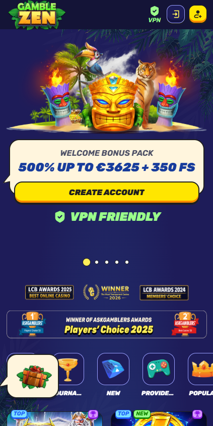 2. Gamblezen: cel mai mare bonus și plăți crypto în maximum două ore